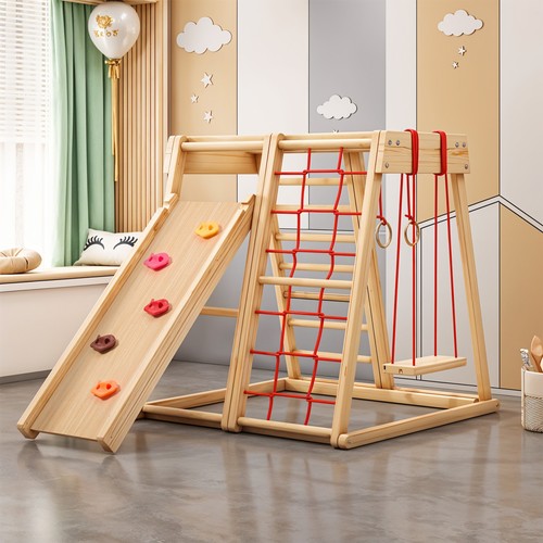 Wooden climbing frame - climbing,